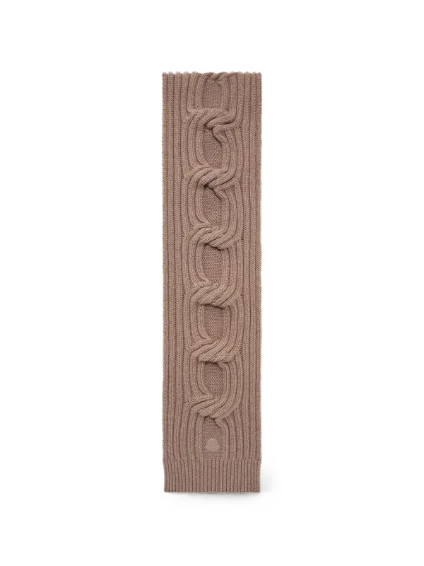Moncler Cable-knit Ribbed Scarf in Neutrals
