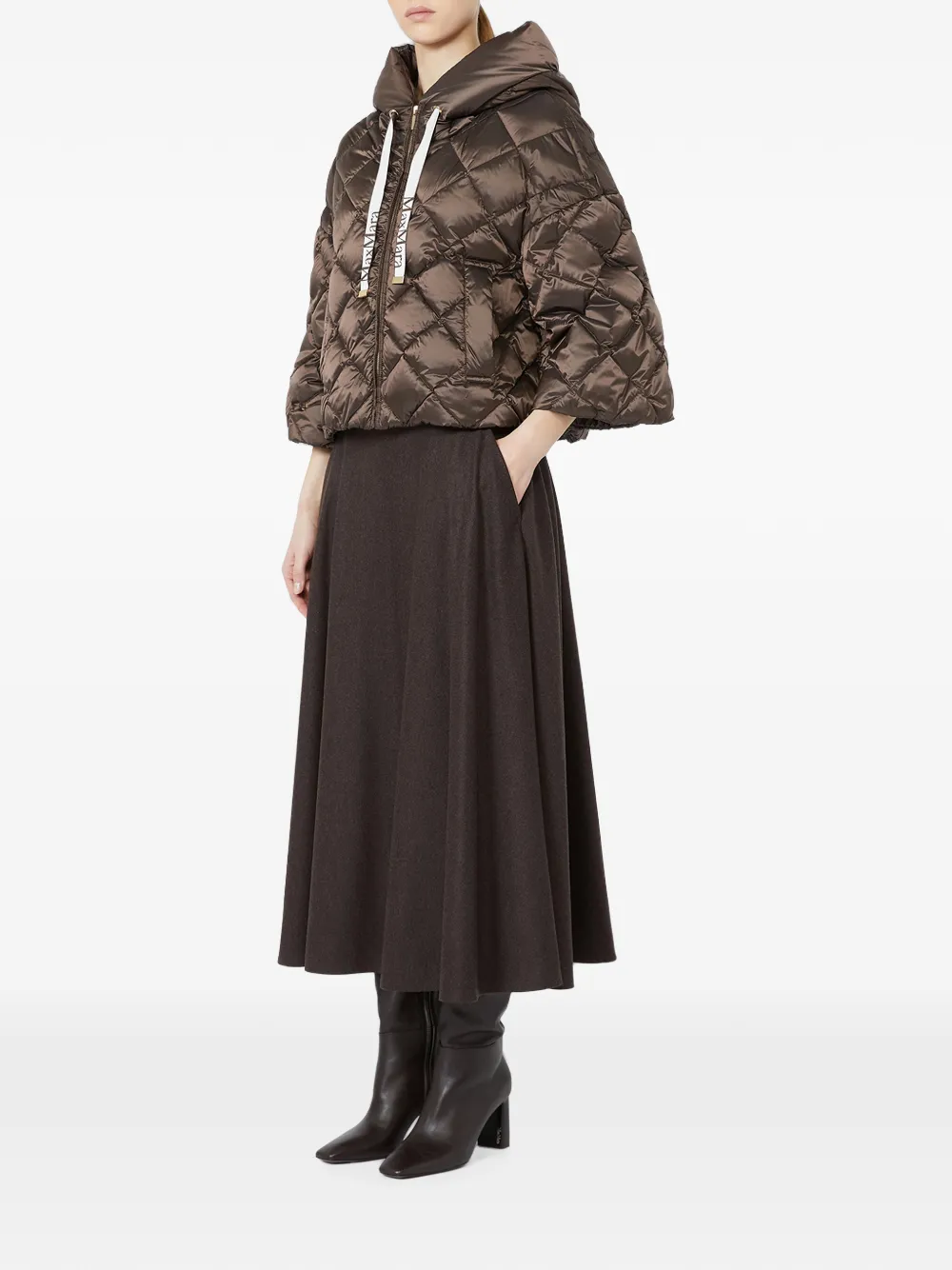 Max Mara Gevoerd jack met capuchon Bruin