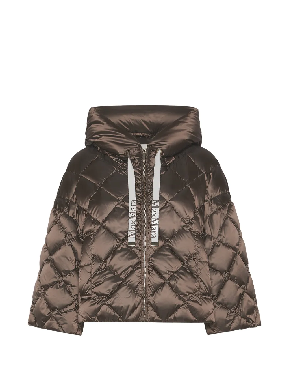 Max Mara Piumino trapuntato con cappuccio - Marrone