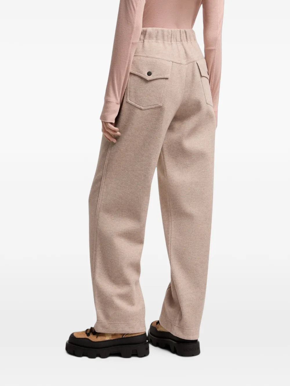 Moncler Grenoble Drawstring-waist Pressed-crease Trousers in Neutrals, view 3