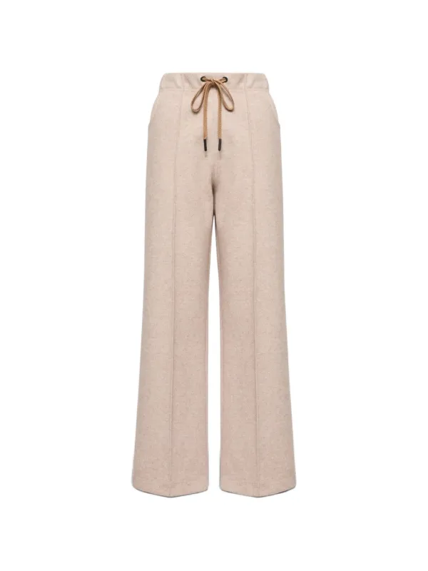 Moncler Grenoble Drawstring-waist Pressed-crease Trousers in Neutrals