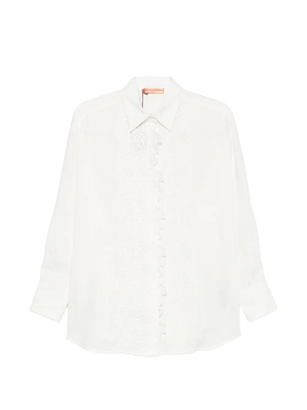 Ermanno Scervino lace-embroidered linen shirt - White