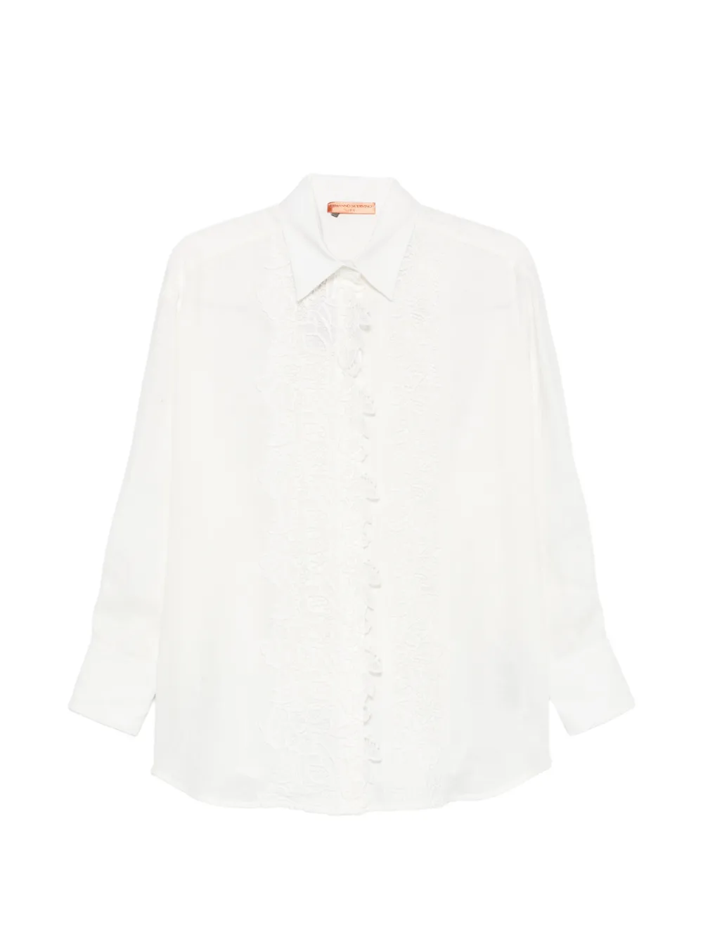Ermanno Scervino lace-embroidered linen shirt - White