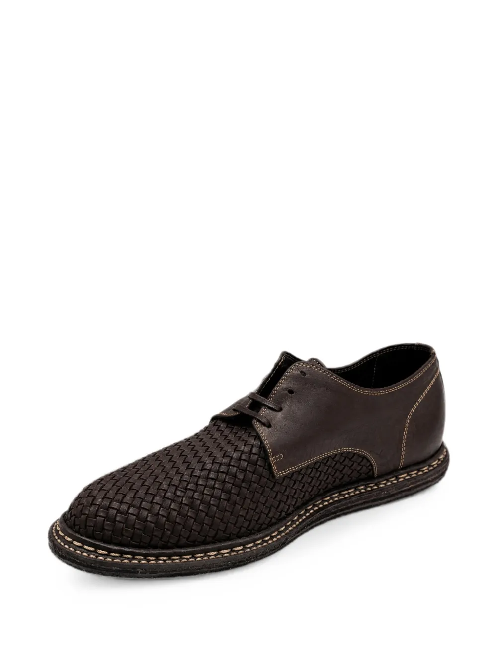 Guidi woven leather derby shoes Bruin