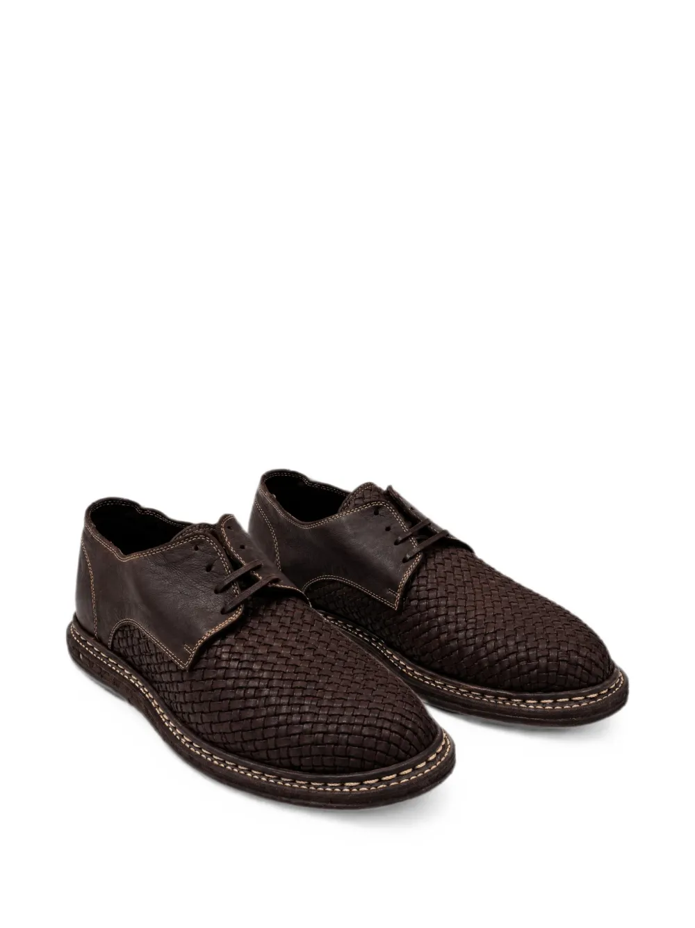 Guidi woven leather derby shoes Bruin