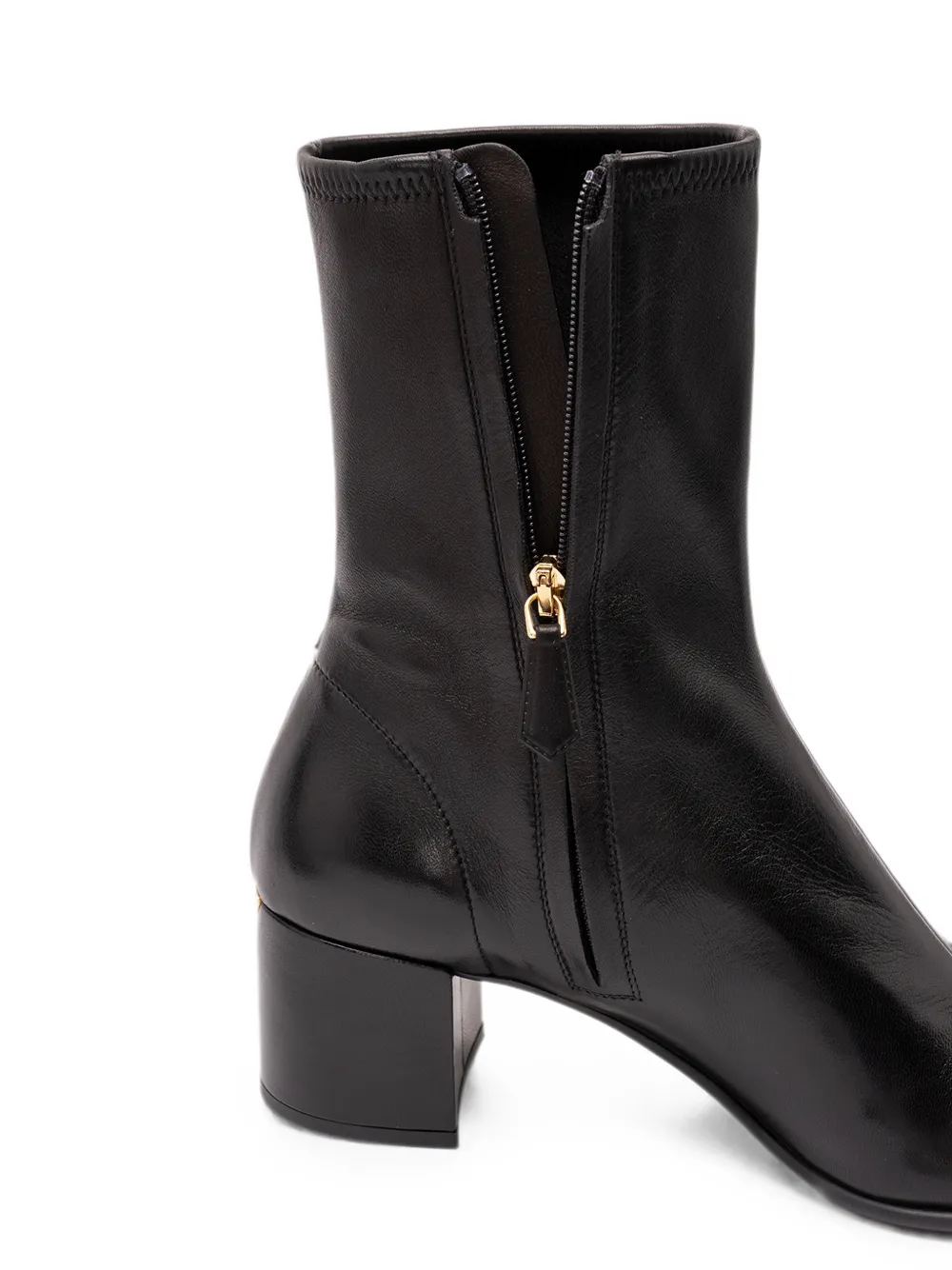 Prada logo-plaque ankle boots Zwart