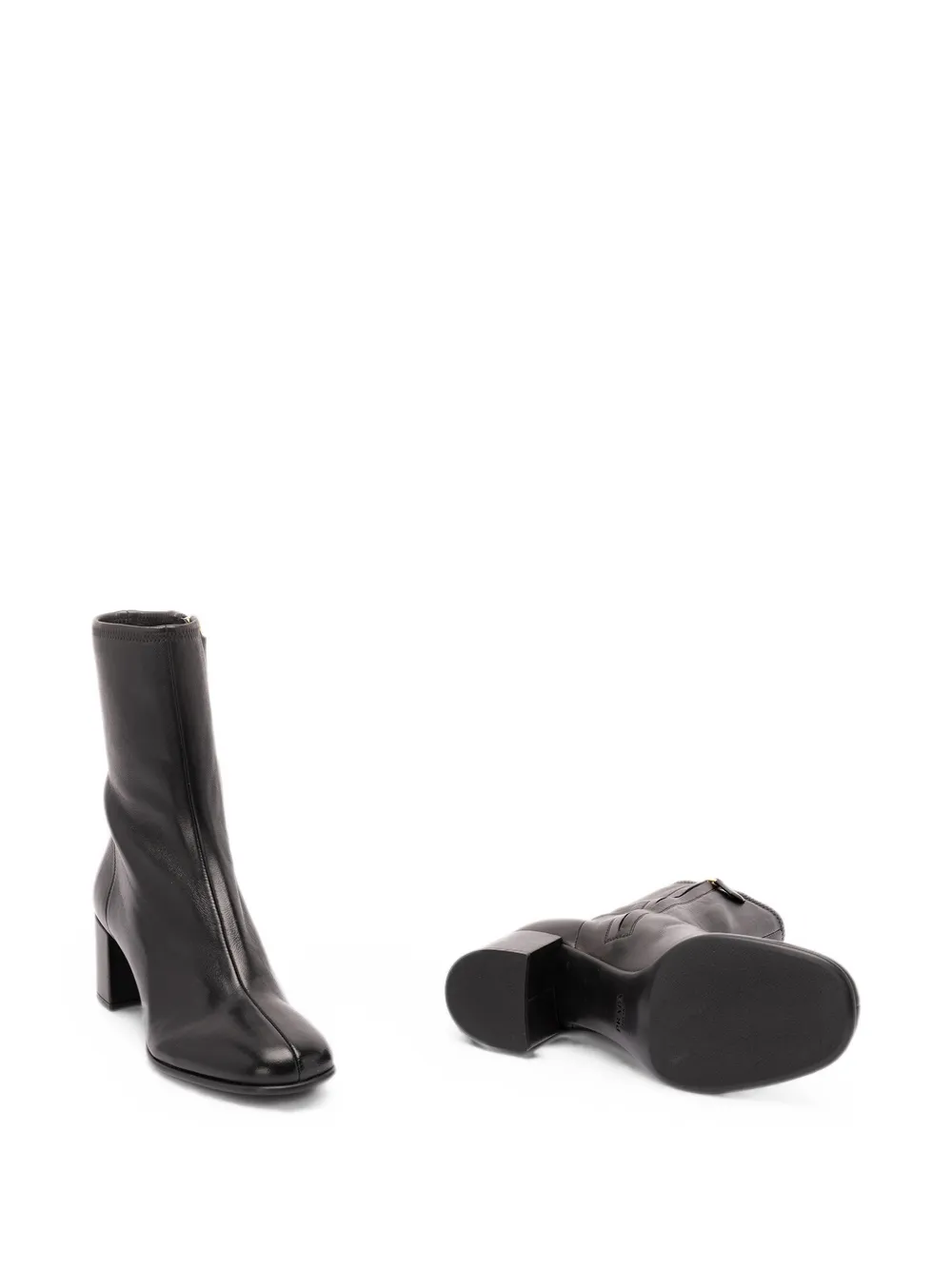 Prada logo-plaque ankle boots Zwart