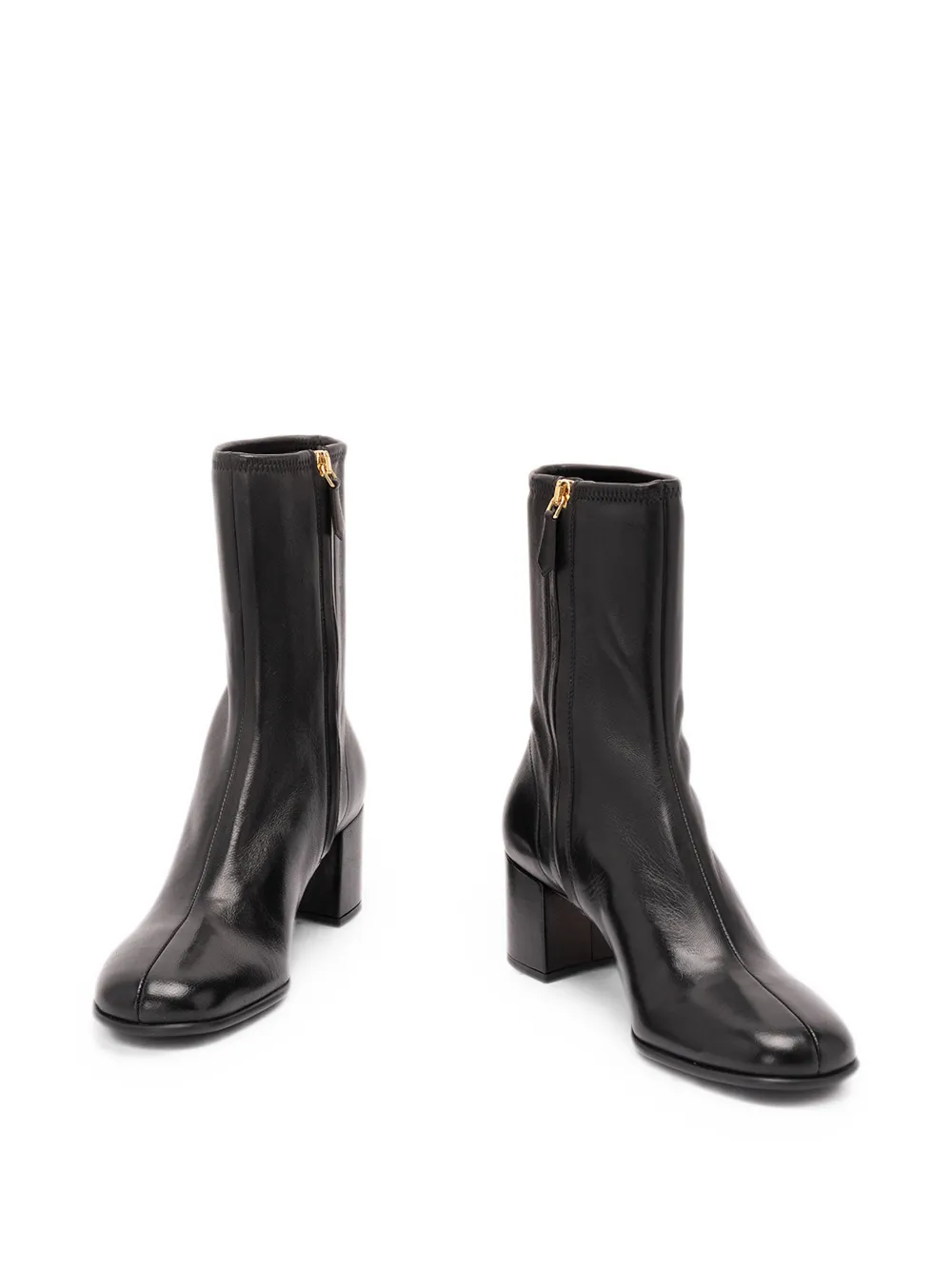 Prada logo-plaque ankle boots Zwart