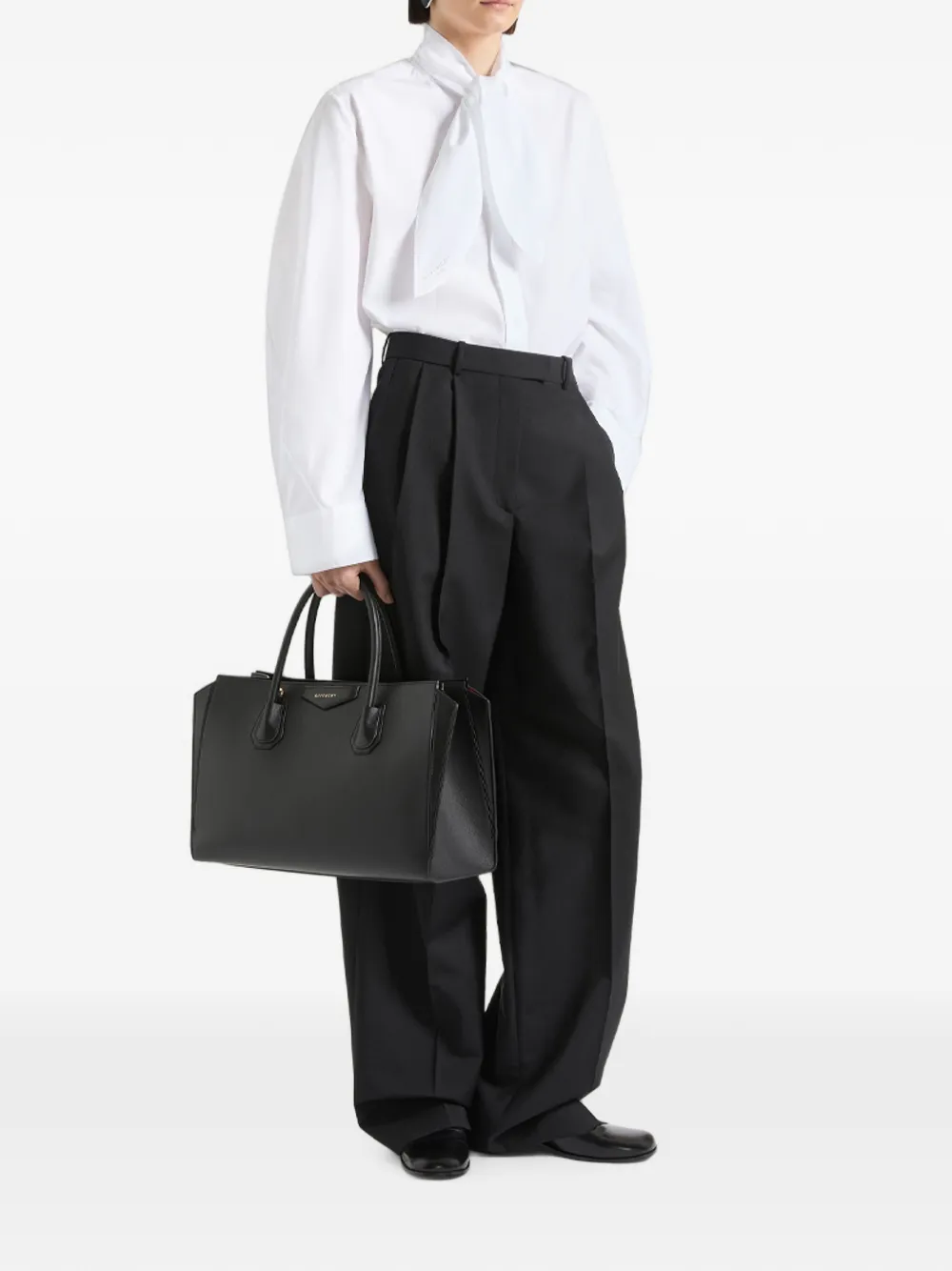 Givenchy Cocoon popeline blouse met strik Wit