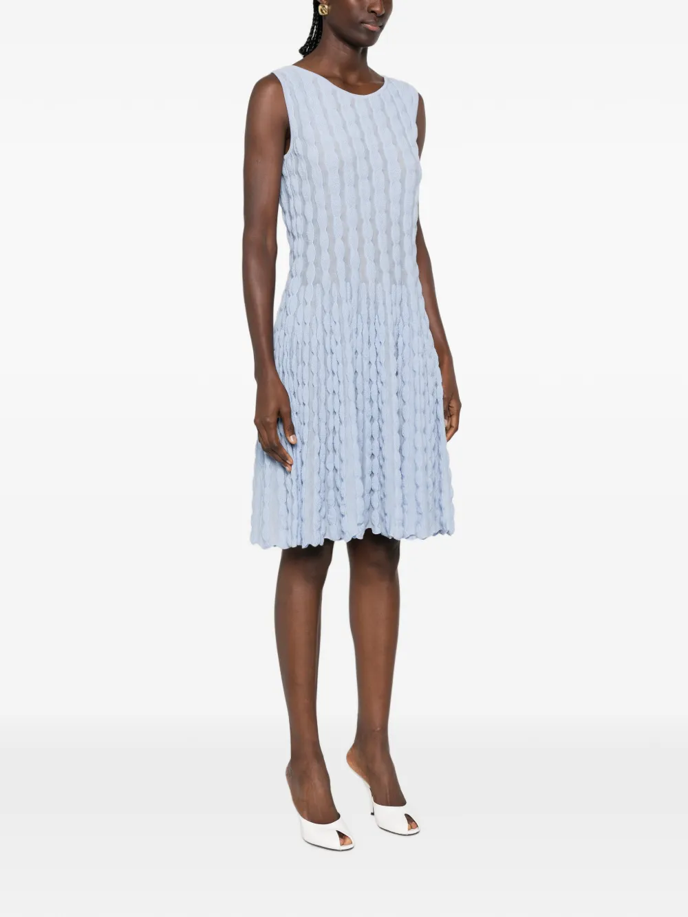 Antonino Valenti Mouwloze mini-jurk met textuur Blauw
