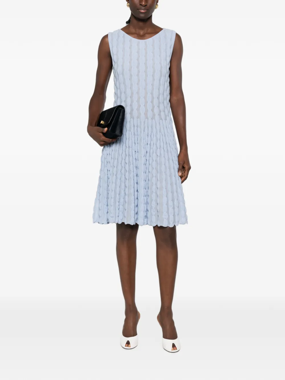 Antonino Valenti Mouwloze mini-jurk met textuur Blauw