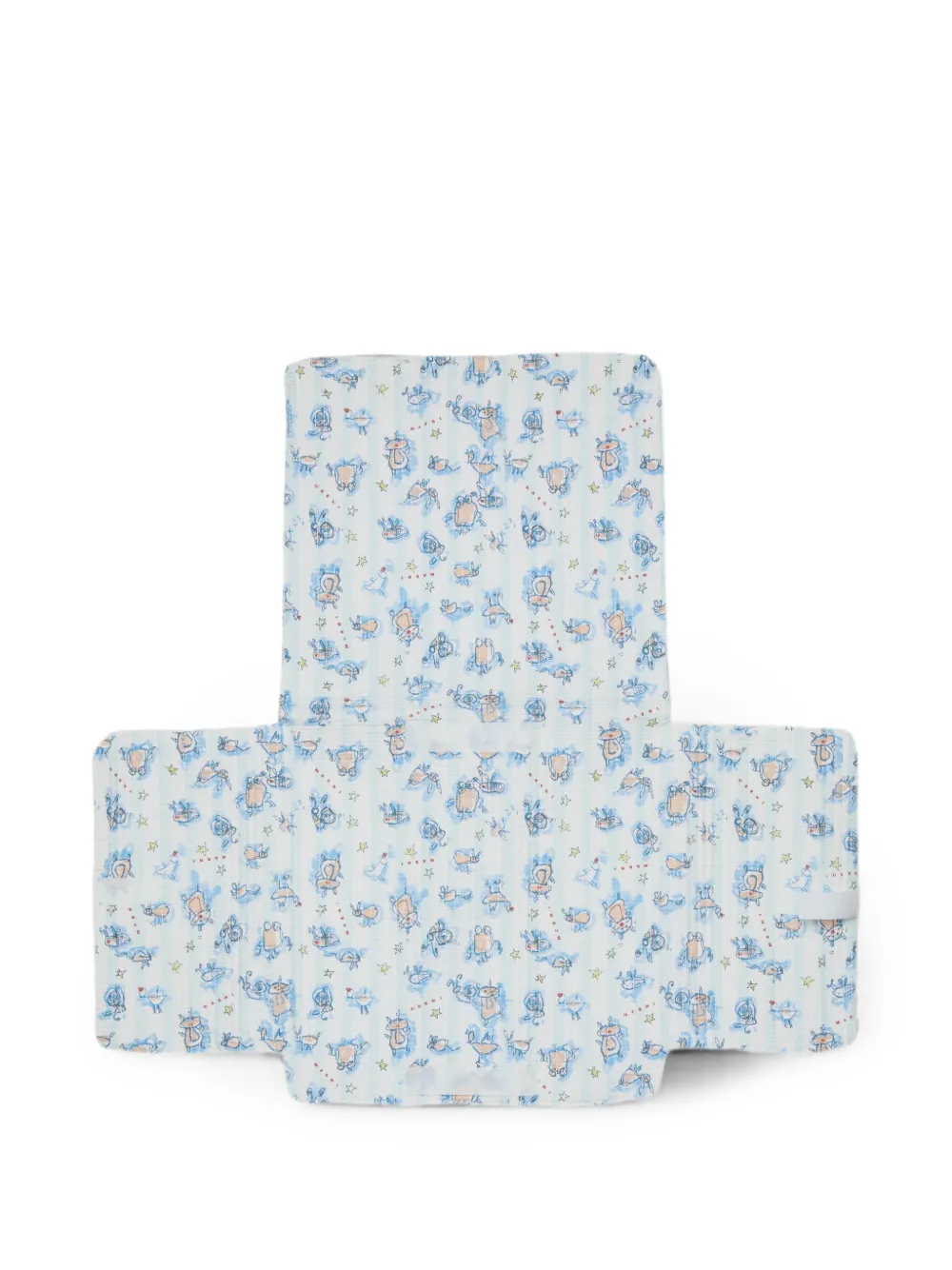 Marni Kids Seersucker luiertas met grafische print Wit