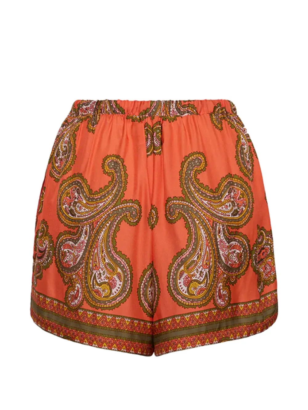 Cara Girona shorts met paisley-print Oranje