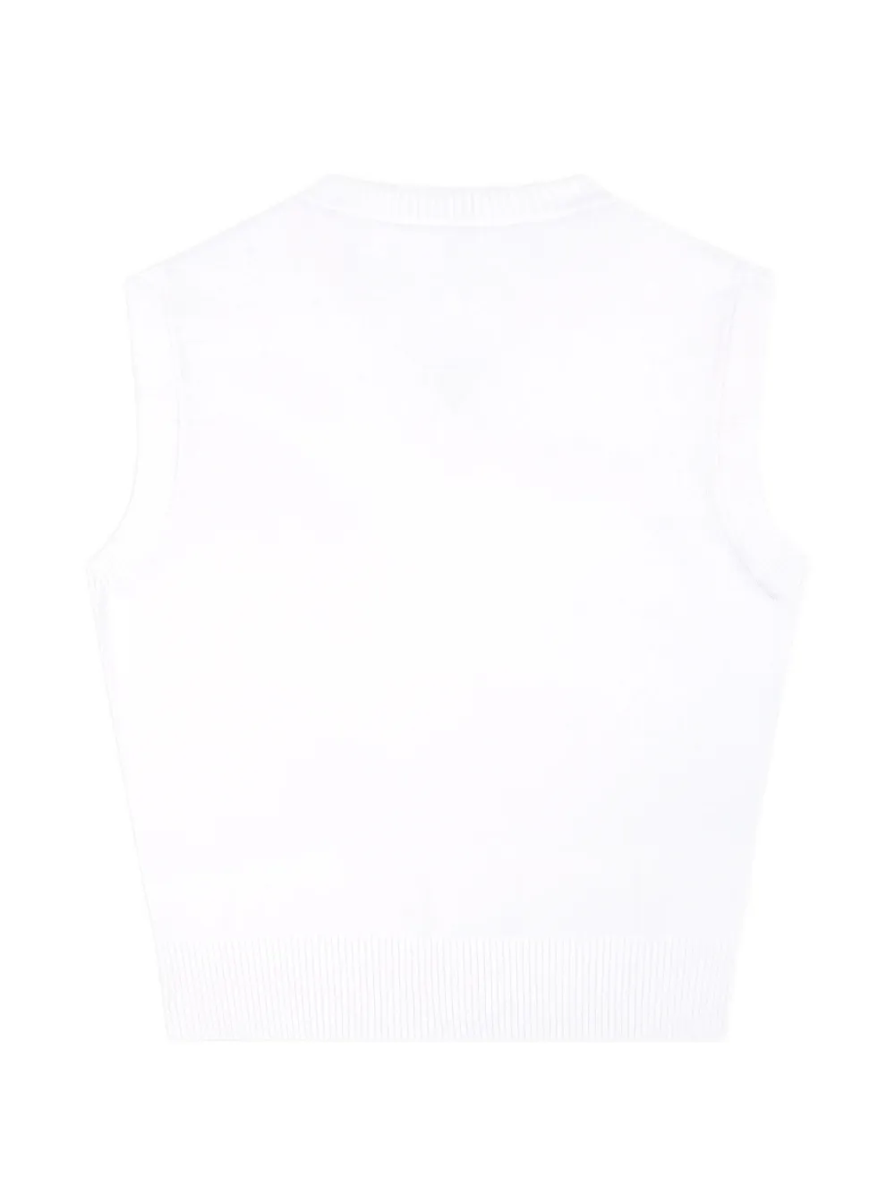 Sporty & Rich Signature gebreide katoenen top met geborduurd logo Wit