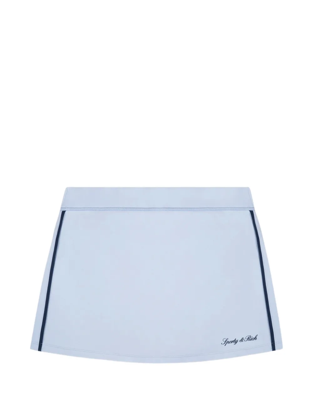 Sporty & Rich Signature logo-print side-stripe court mini skirt - Blu