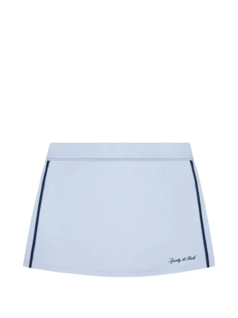 Sporty & Rich Signature logo-print side-stripe court mini skirt