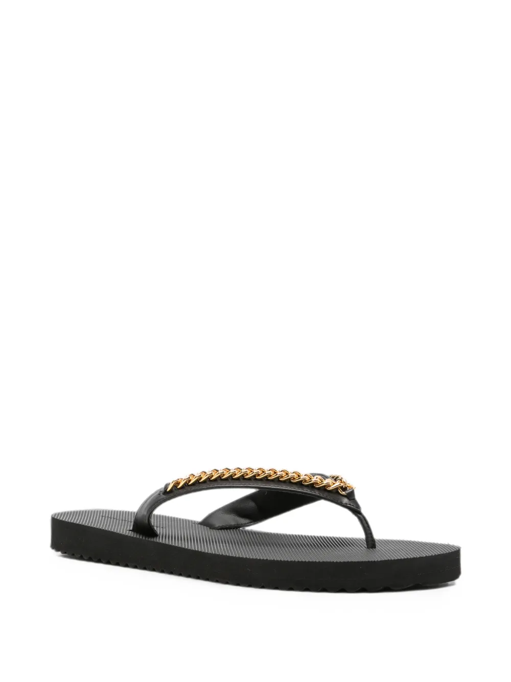 Stella McCartney Falabella chain-embellished flip flops Zwart