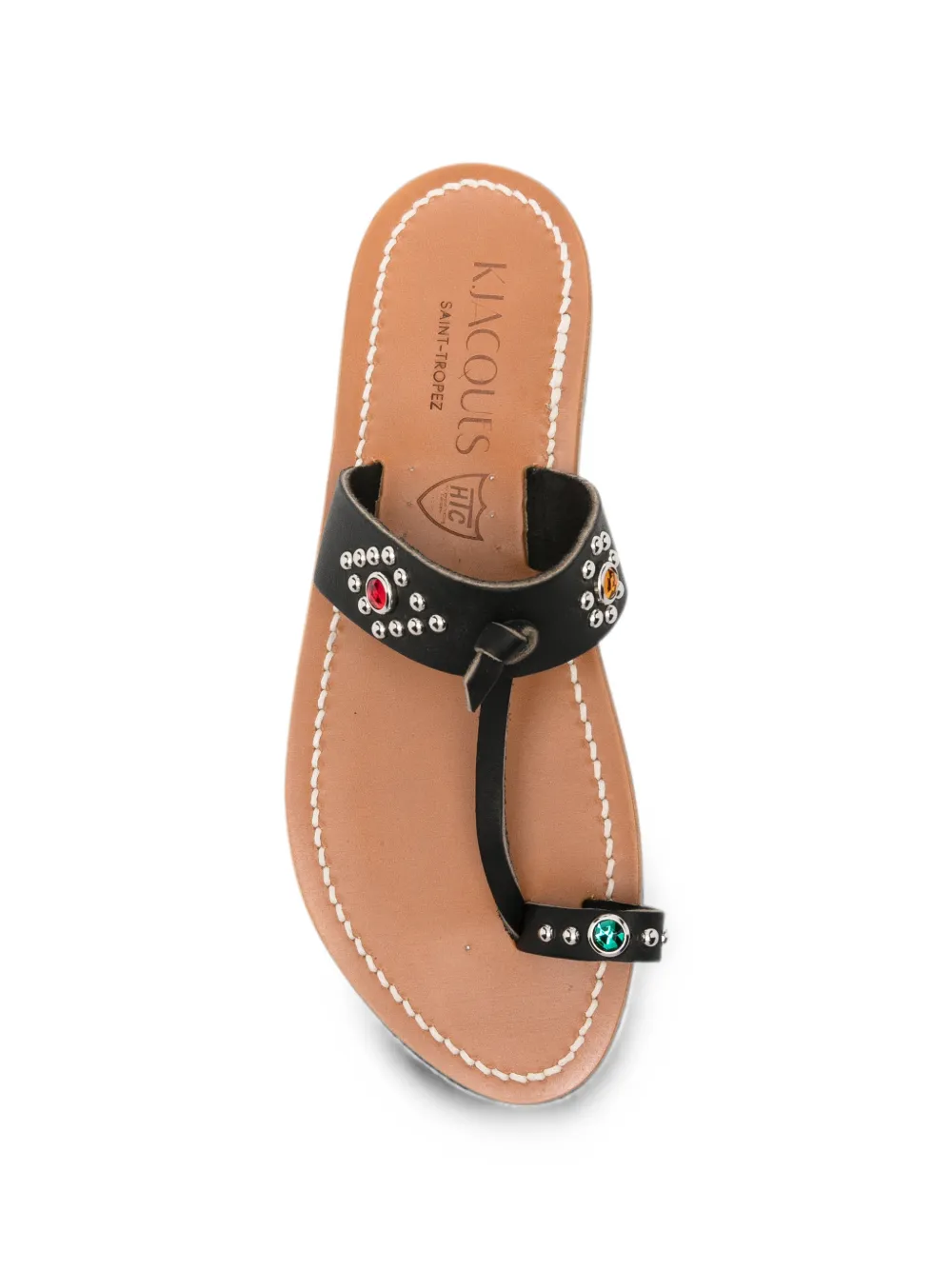 K. Jacques embellished toe-strap sandals Zwart