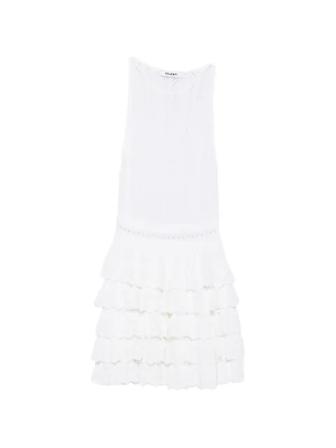 Antonino Valenti pointelle-knit ruffled mini dress
