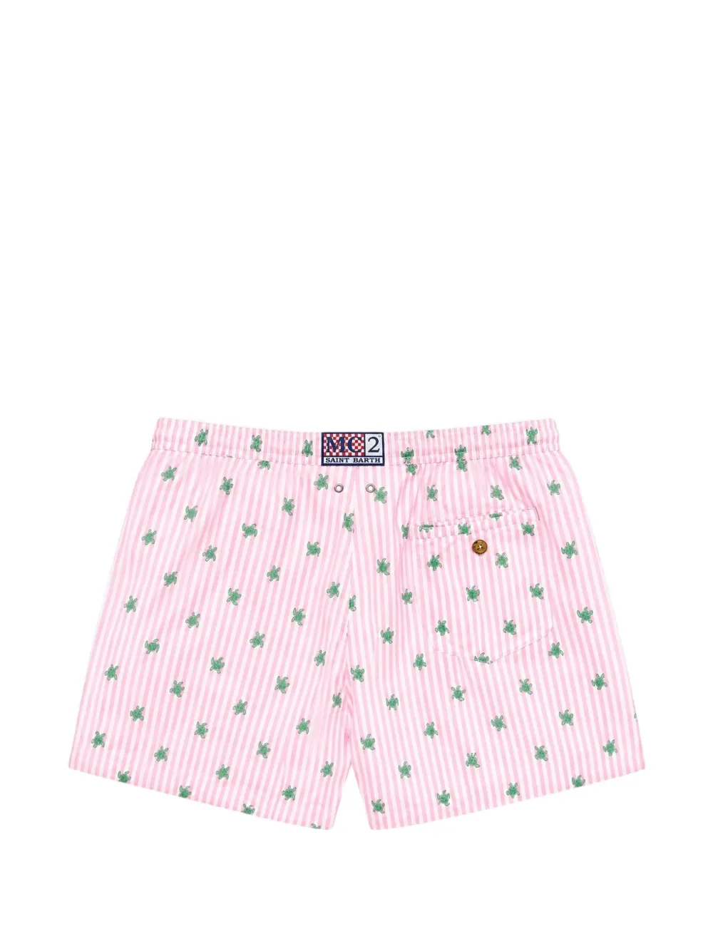 MC2 Saint Barth Gestreepte zwembroek met schildpad-print Roze