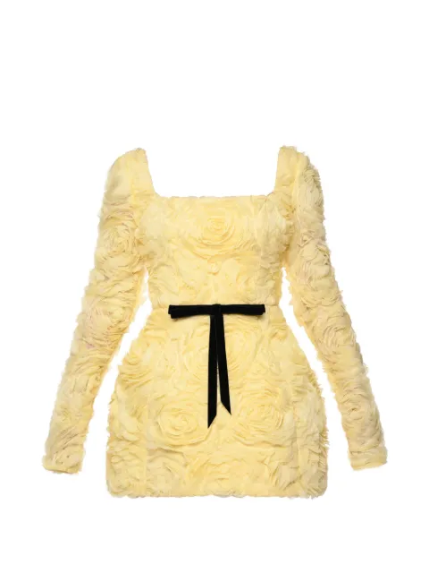 ANOUKI floral-appliqué bow-detail mini dress