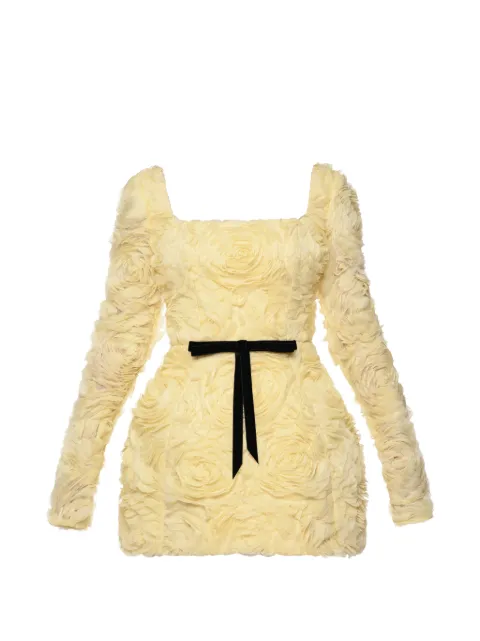 ANOUKI floral-appliqué bow-detail mini dress