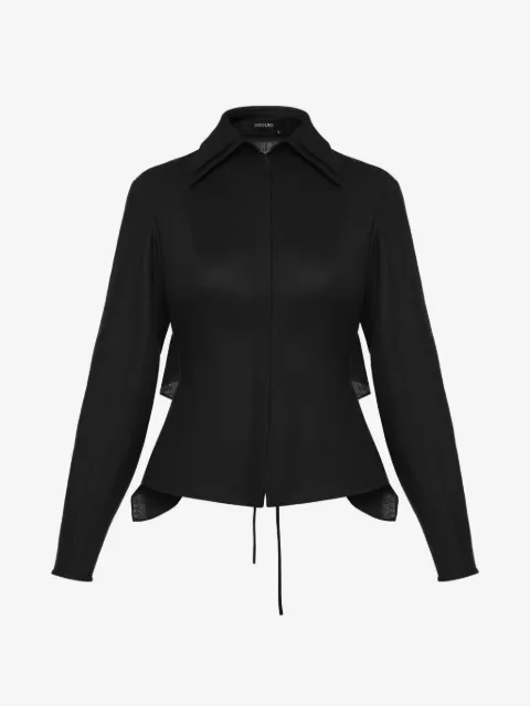ANOUKI ruffled open-back shirt