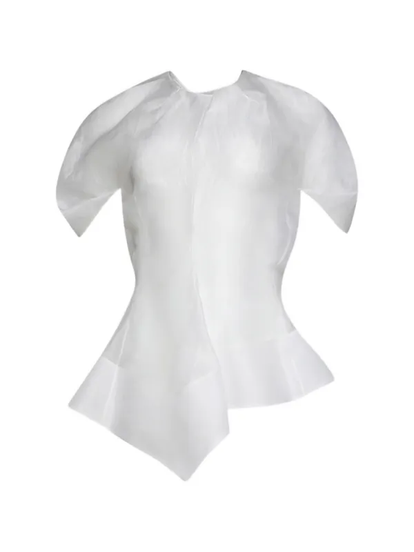 Khaite Rumi Asymmetric-hem Top in White