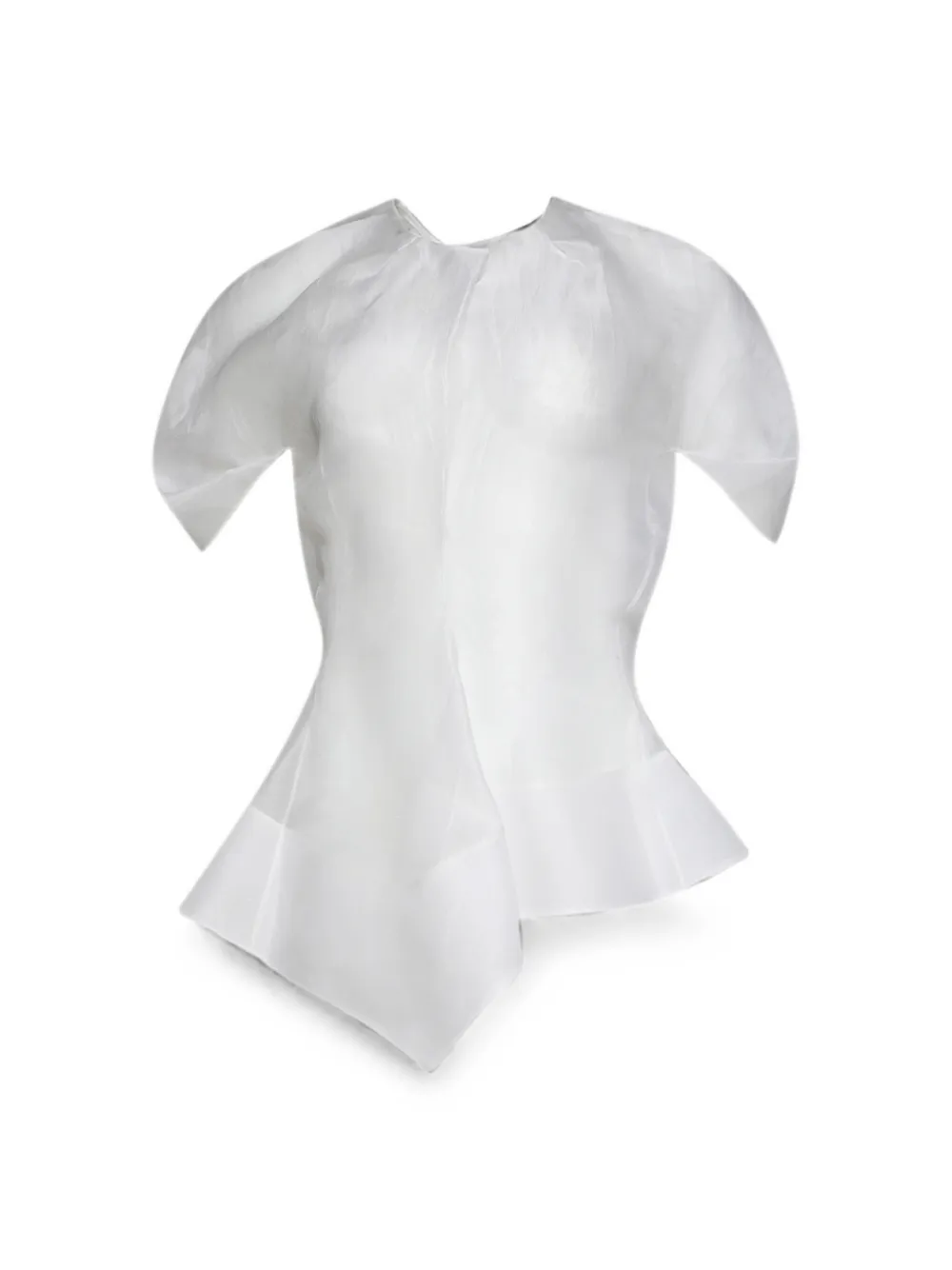 KHAITE Rumi top met asymmetrische zoom Wit