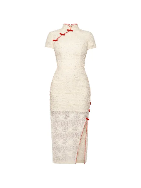 ANOUKI bow-embellished high-neck midi dress