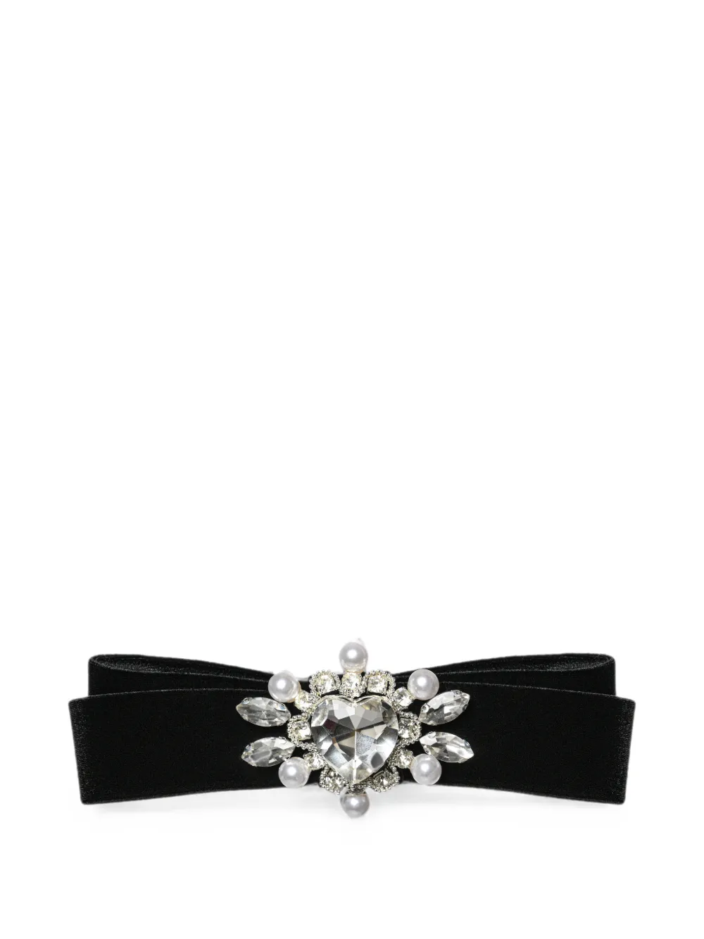 ANOUKI crystal-embellished velvet hair clip - Nero