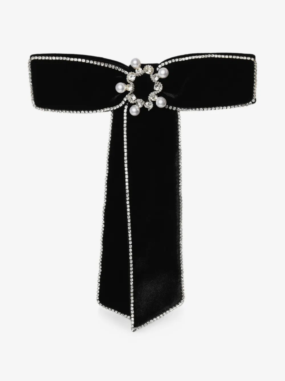 crystal-embellished velvet hair clip