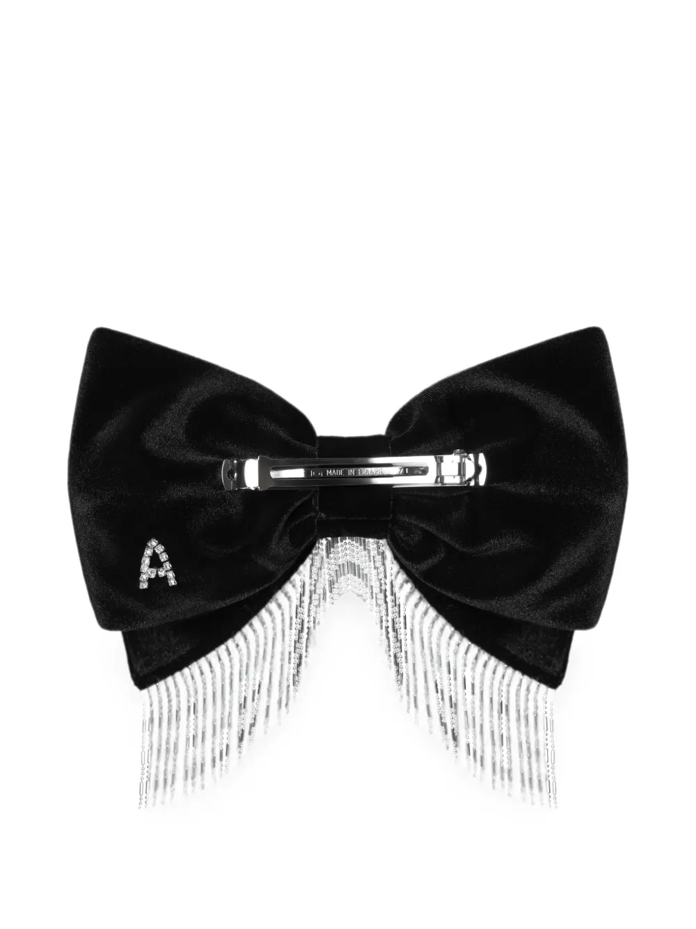 ANOUKI crystal-embellished velvet hair clip - Nero