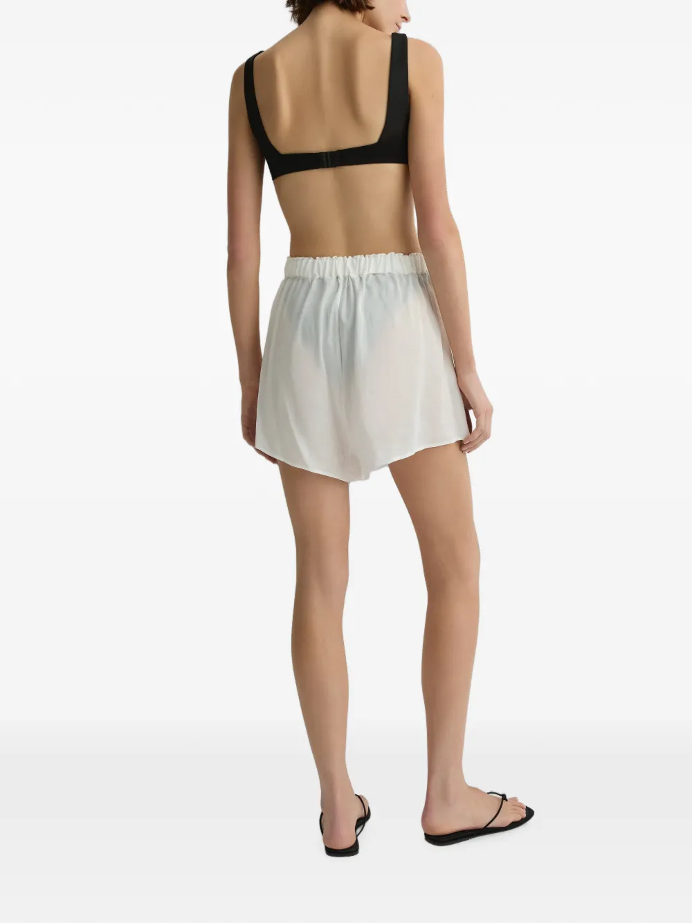 BONDI BORN Cremona doorzichtige shorts Wit