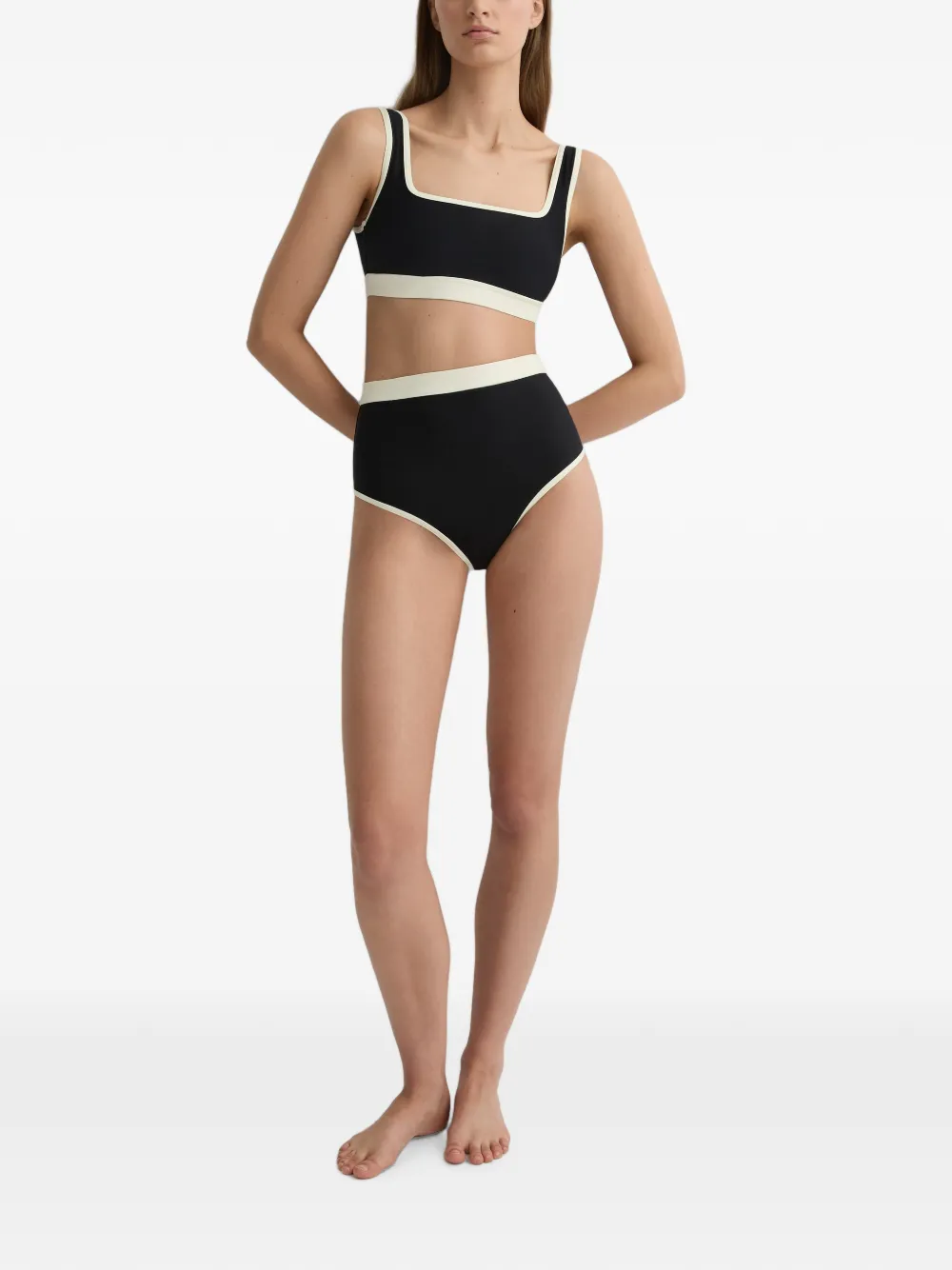 BONDI BORN Hayden bikinitop met contrasterende afwerking Zwart