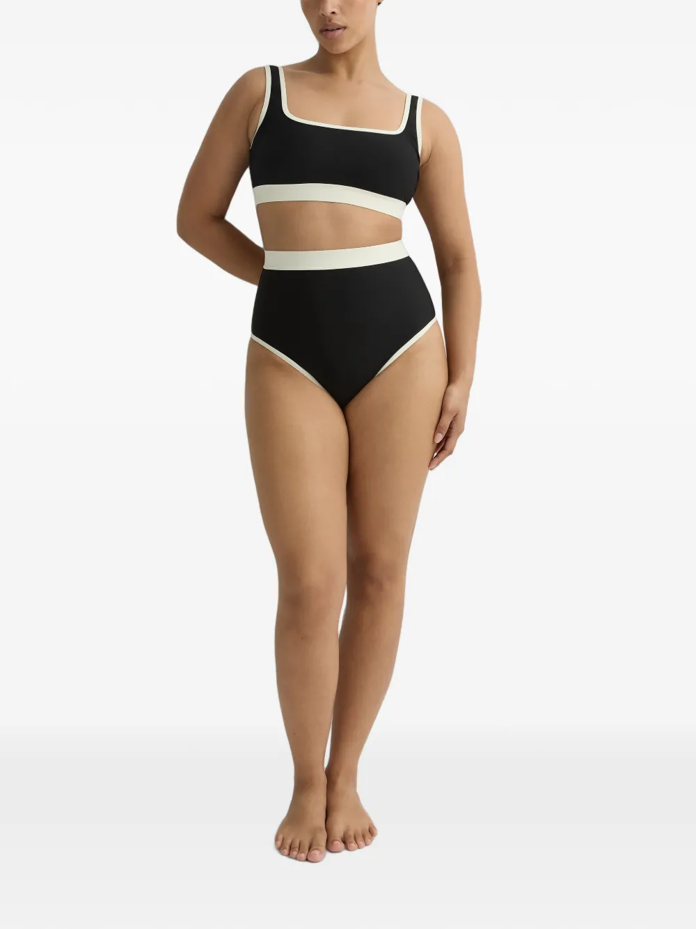BONDI BORN Hayden bikinitop met contrasterende afwerking Zwart