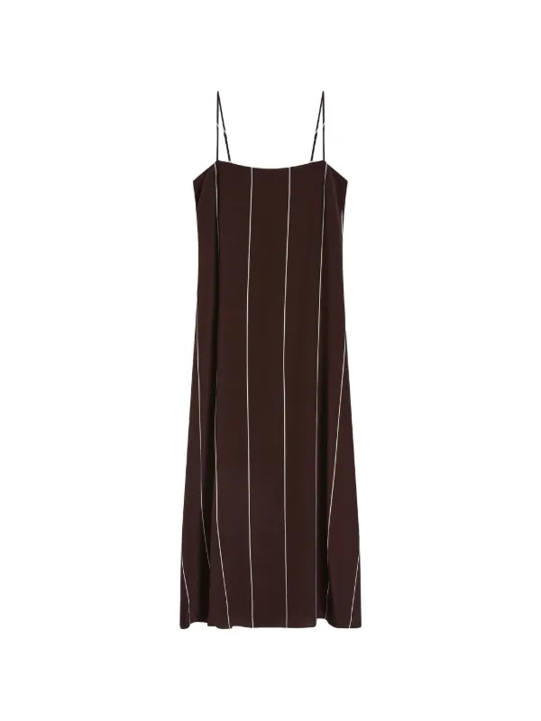Bondi Born Orta Striped Silk Maxi Dress in Brown