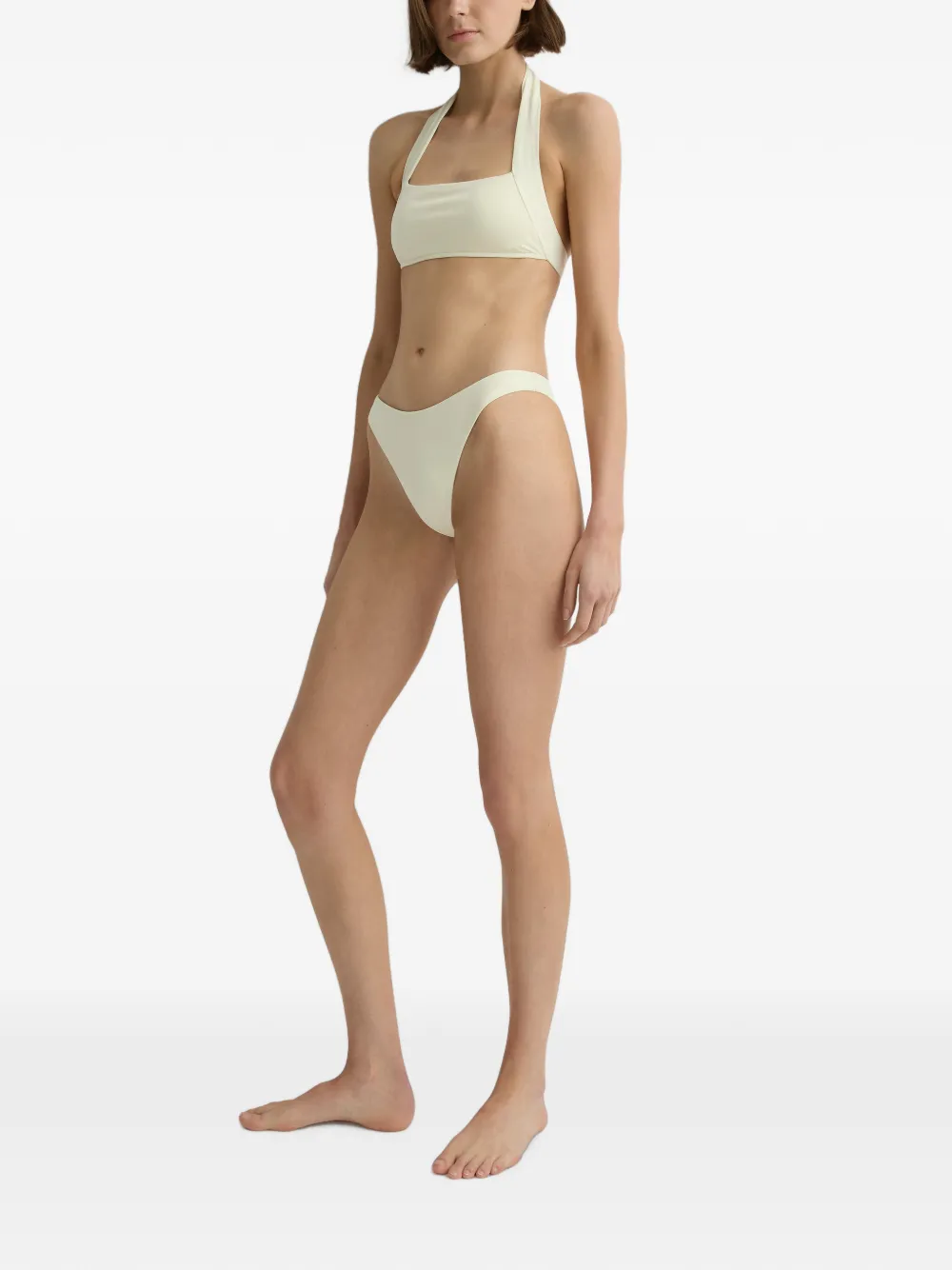 BONDI BORN Cara bikinitop met vierkante hals en halternek Beige
