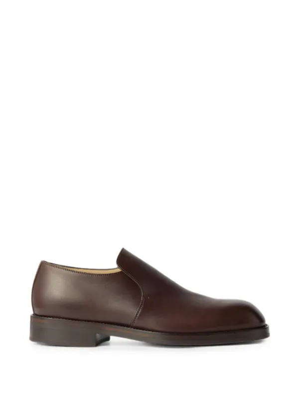 shiny brown dress shoes LEMAIRE Formal Loafers In Leather | Women's Western Cowboy Brown