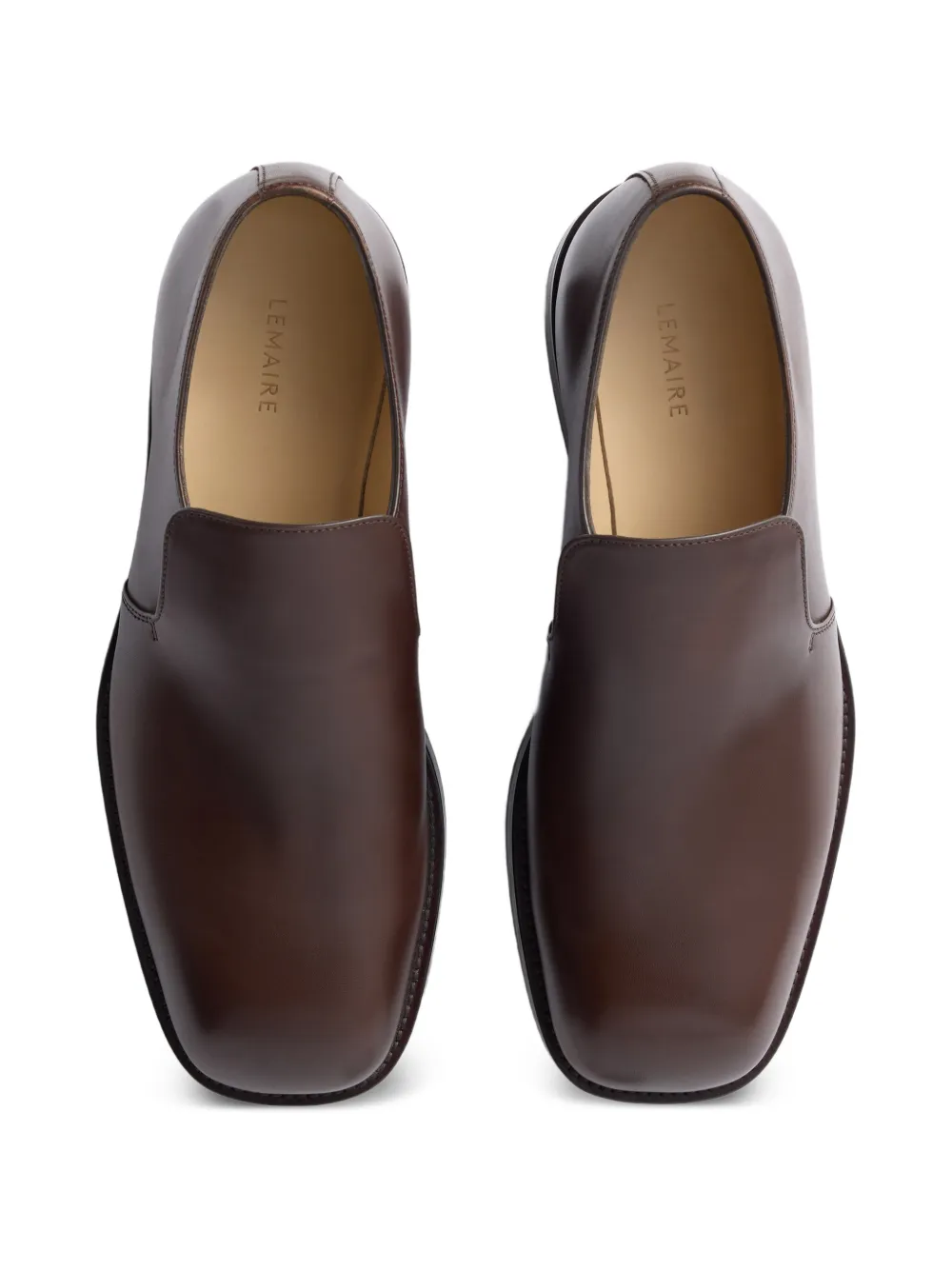 LEMAIRE formal loafers in shiny leather Bruin