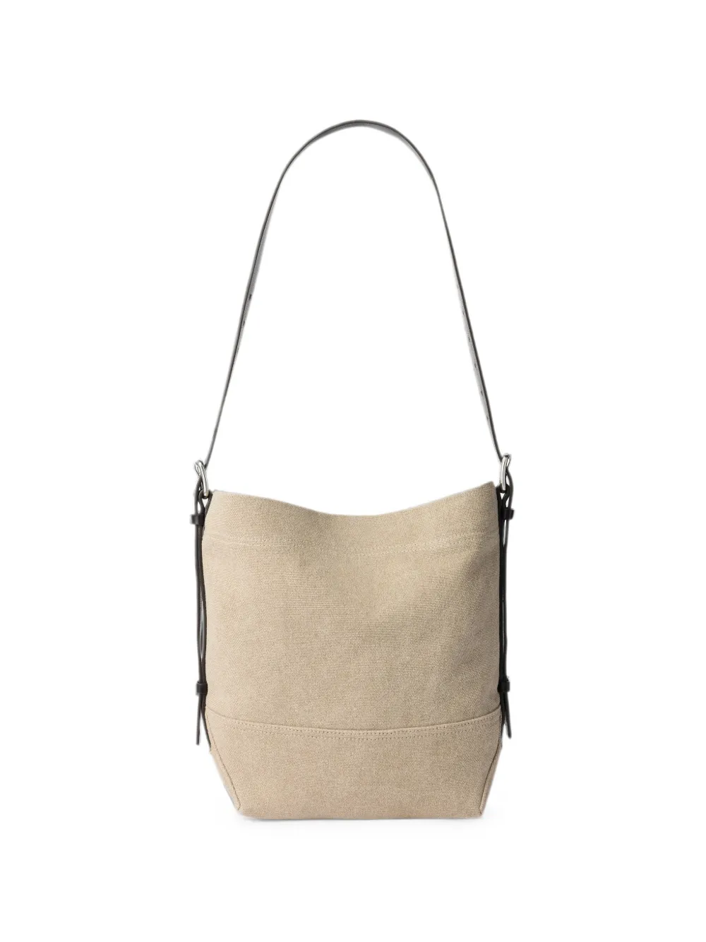 Lemaire Small Belted Tote Bag In Heavy Eco Cotton Canvas In Neutrals