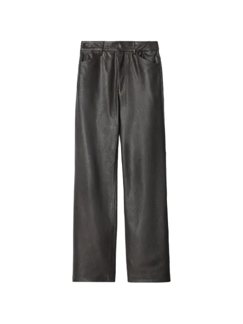 LEMAIRE pants rectos de piel brillante