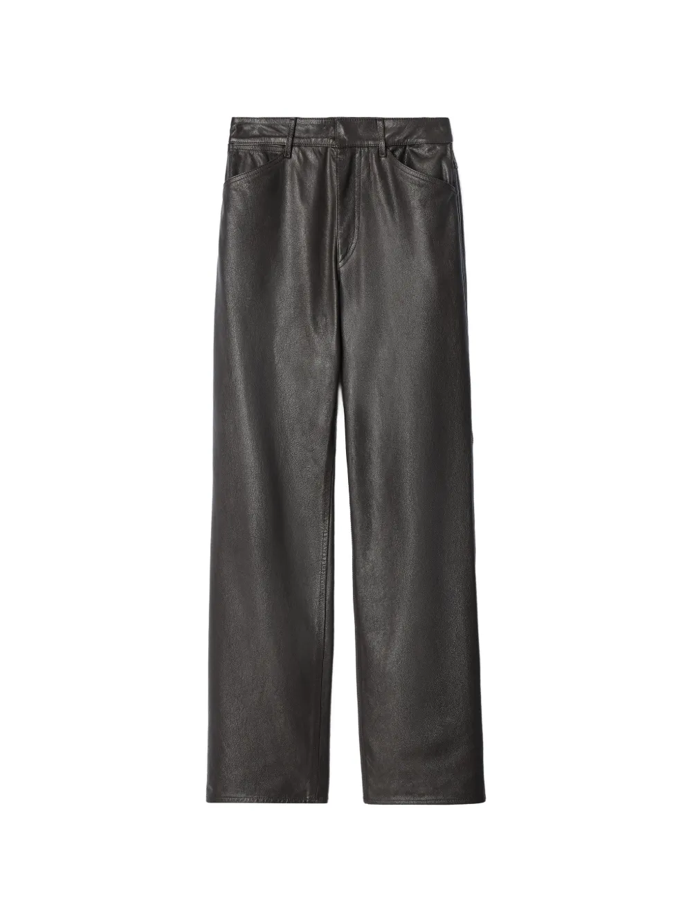 LEMAIRE Straight broek van glanzend leer Bruin