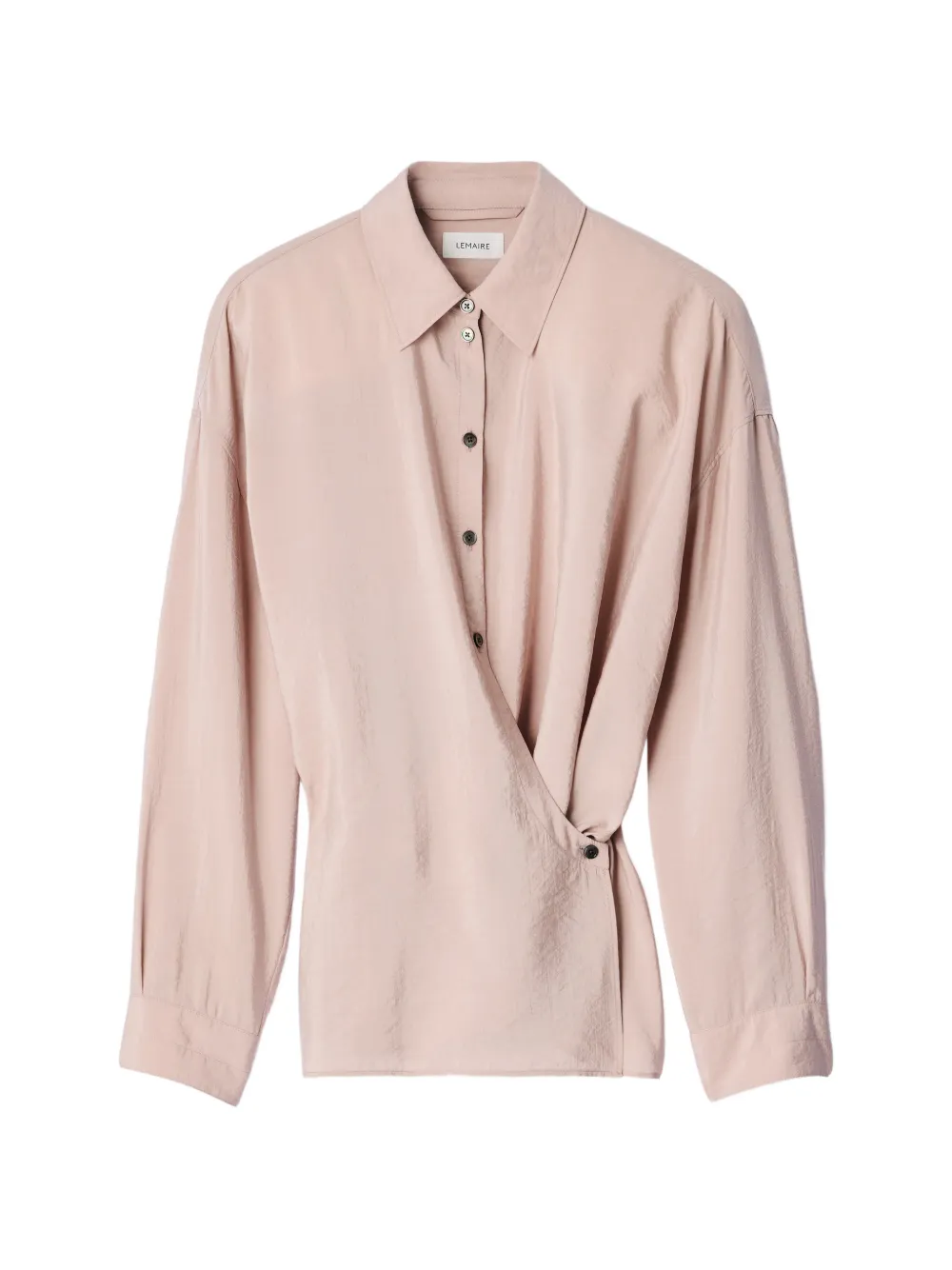 LEMAIRE straight collar Twisted shirt in dry silk - Pink