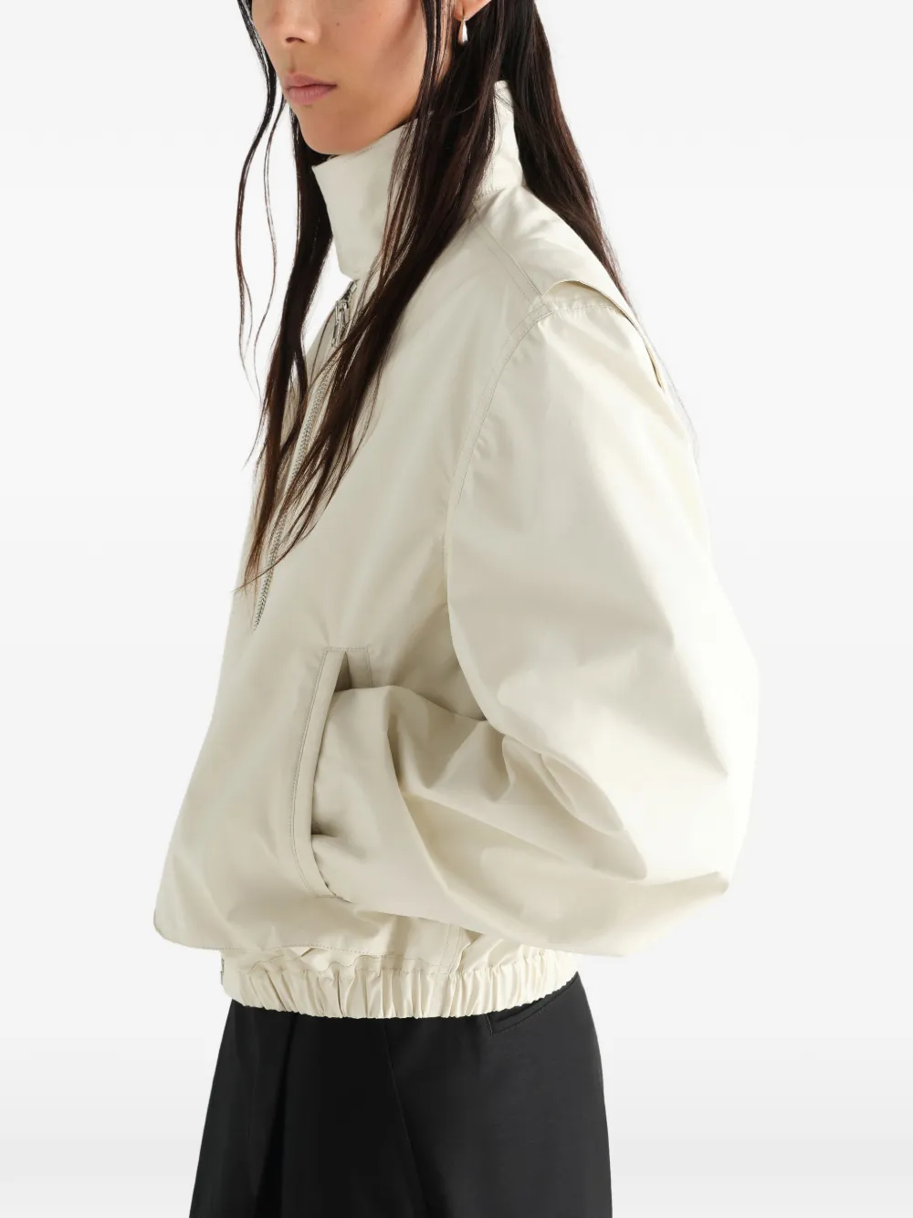 LEMAIRE Bomberjack met opstaande kraag en rits Beige