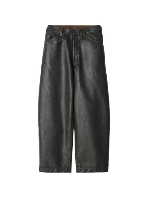 LEMAIRE pants oversize de mezclilla revestida
