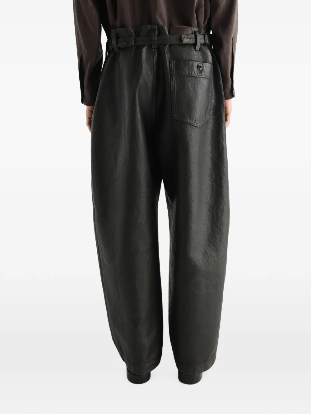 LEMAIRE Oversized gecoate denim broek Groen