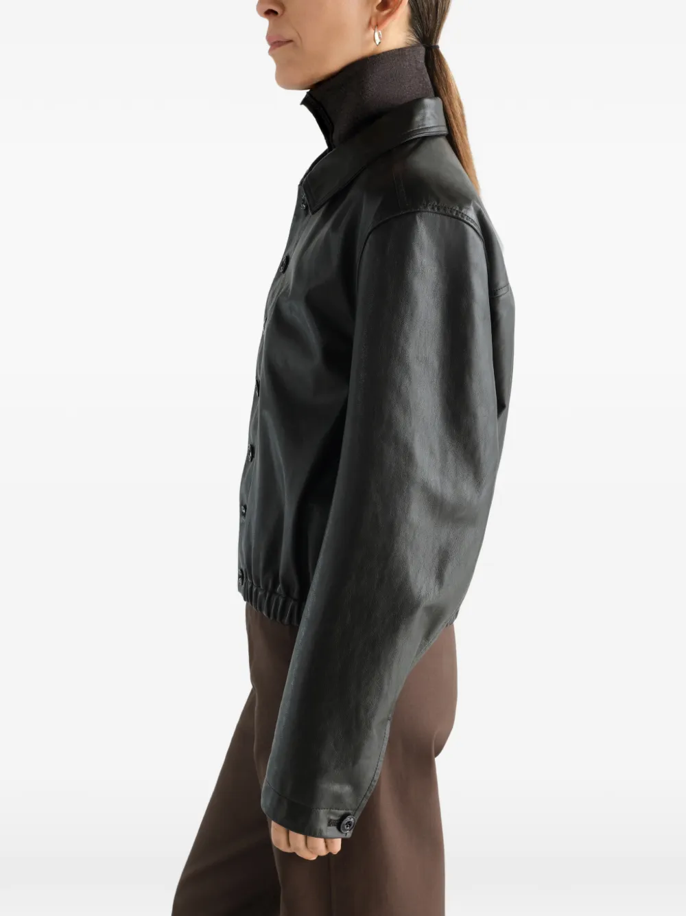LEMAIRE Soft leren blouse Bruin