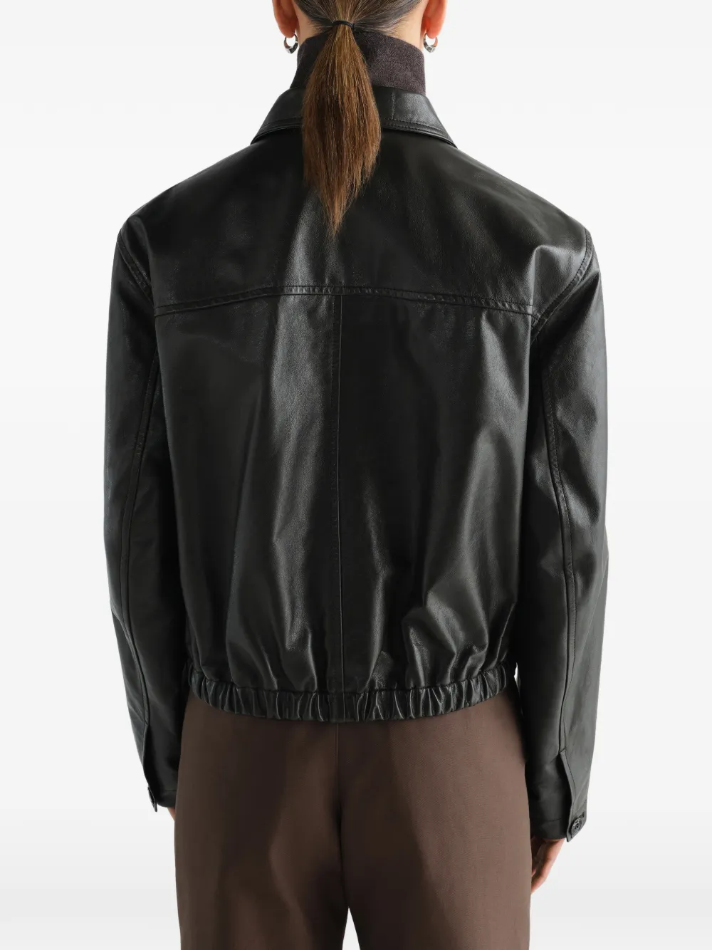 LEMAIRE Soft leren blouse Bruin