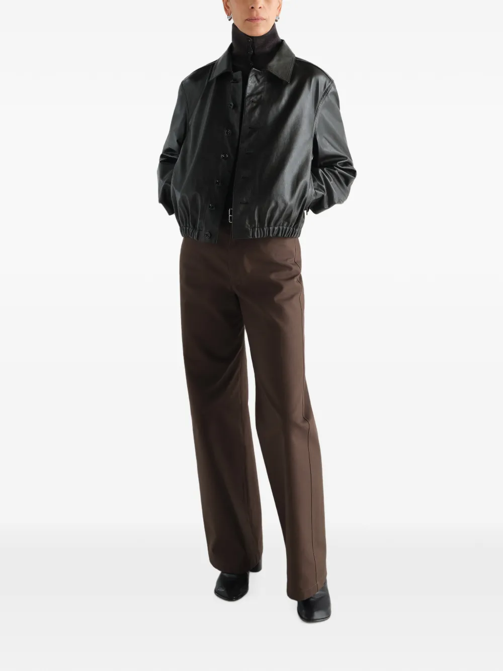 LEMAIRE Soft leren blouse Bruin